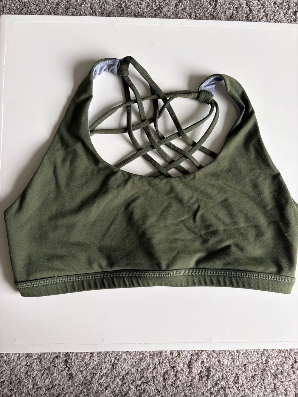 Strappy Born Primitive Olive Green Sports Bra